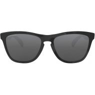 Oakley Mens Frogskins (a) 0OO9245 Polarized Iridium Rectangular Sunglasses, POLISHED BLACK, 54.01 mm