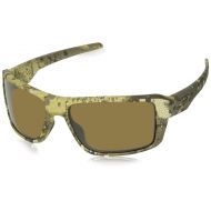 Oakley Mens Double Edge Polarized Iridium Rectangular Sunglasses, Desolve Bare Camo, 66.0 mm