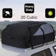 Oanon 20 Cubic Car Cargo Roof Bag - Waterproof Duty Car Roof Top Carrier - Easy to Install Soft Rooftop Luggage Carriers with Wide Straps 20 Cubic Feet (Thickened - 20 Cubic)