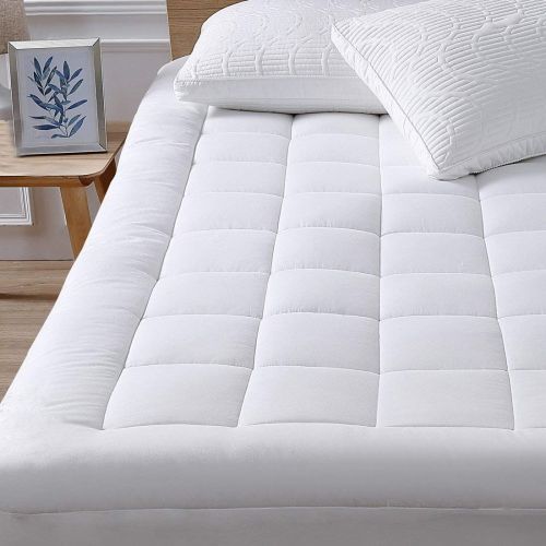  Oaskys oaskys Queen Mattress Pad Cover Cooling Mattress Topper Cotton Top Pillow Top with Down Alternative Fill (8-21” Fitted Deep Pocket Queen Size)