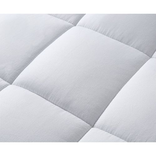  Oaskys oaskys Queen Mattress Pad Cover Cooling Mattress Topper Cotton Top Pillow Top with Down Alternative Fill (8-21” Fitted Deep Pocket Queen Size)