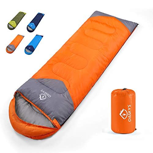  oaskys Camping Sleeping Bag - All Season Warm & Cold Weather - Summer, Spring, Fall, Winter, Lightweight, Waterproof for Adults & Kids - Camping Gear Equipment, Traveling, and Outd