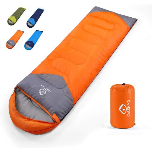  oaskys Camping Sleeping Bag - All Season Warm & Cold Weather - Summer, Spring, Fall, Winter, Lightweight, Waterproof for Adults & Kids - Camping Gear Equipment, Traveling, and Outd