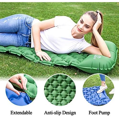  oaskys Camping Sleeping Pad Ultralight Backpacking Air Mattress with Inflatable Pillow & Compact Carrying Bag Sleeping Pads for Hiking Traveling & Camping Outdoor Activities