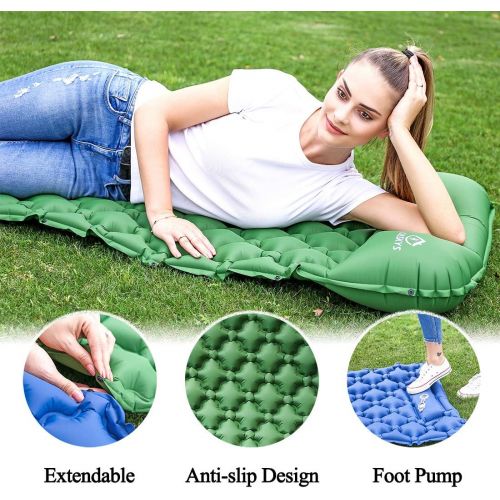  oaskys Camping Sleeping Pad Ultralight Backpacking Air Mattress with Inflatable Pillow & Compact Carrying Bag Sleeping Pads for Hiking Traveling & Camping Outdoor Activities