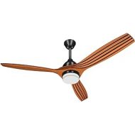 Obabala 52 Ceiling Fans with Lights Remote Control, 3 Wood Fan Blades,3 Level Timer, 6 Speed Reversible Quieter Motor for Living Room, Bedroom, Patio, Porch,Black