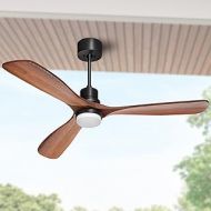 Obabala 52 Ceiling Fan with Lights Remote Control Outdoor Wood Ceiling Fans Noiseless Reversible DC Motor