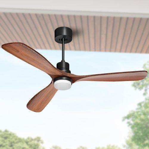  Obabala 52 Ceiling Fan with Lights Remote Control Outdoor Wood Ceiling Fans Noiseless Reversible DC Motor