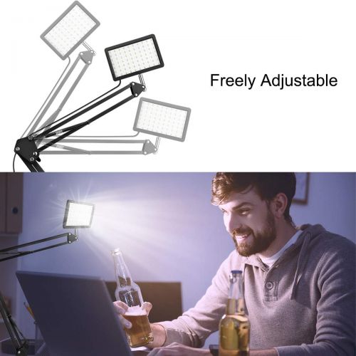  [아마존베스트]3 Packs 70 LED Video Conference Lighting with Clamp Suspension Boom Scissor Arm Stand/Color Filters, Obeamiu 5600K USB Studio Light Kit for Photography, Portrait YouTube, Zoom Call