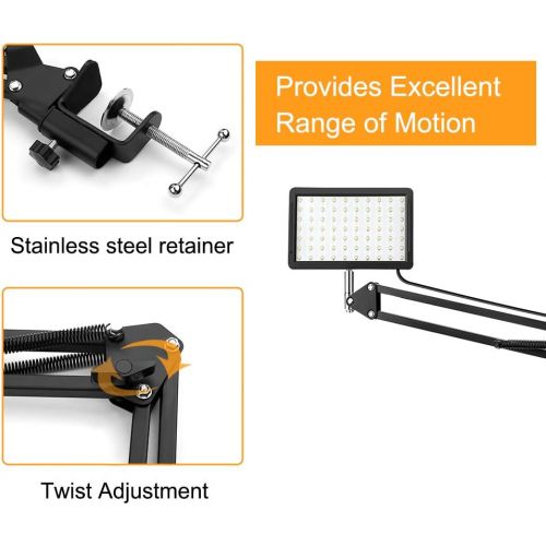  [아마존베스트]3 Packs 70 LED Video Conference Lighting with Clamp Suspension Boom Scissor Arm Stand/Color Filters, Obeamiu 5600K USB Studio Light Kit for Photography, Portrait YouTube, Zoom Call