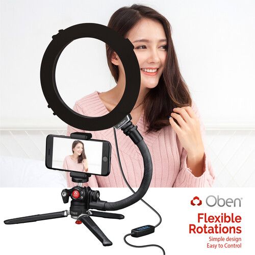  Oben TTVLK-8 Tripod Vlogging Kit with Ring Light (8