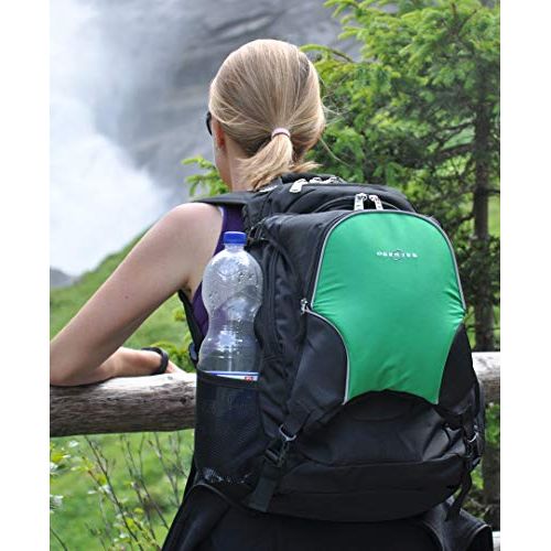  [아마존베스트]Obersee Bern Diaper Backpack, Shoulder Baby Bag, With Food Cooler, Clip to Stroller (Black/Silver Gray)