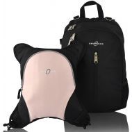 Rio Diaper Backpack with Baby Bottle Cooler and Changing Mat, Shoulder Baby Bag, Food Cooler, Clip to Stroller (Black/Bubble Gum) - Obersee