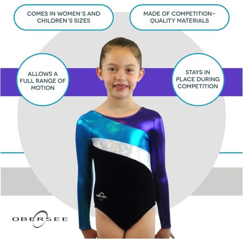  Obersee Womens and Girls Gymnastics Biketard - Purple, Pink, or Black Velvet