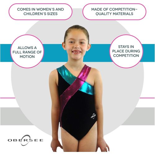  Obersee Womens and Girls Gymnastics Biketard - Purple, Pink, or Black Velvet