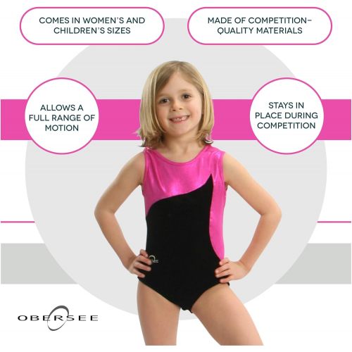  Obersee Womens and Girls Gymnastics Biketard - Purple, Pink, or Black Velvet