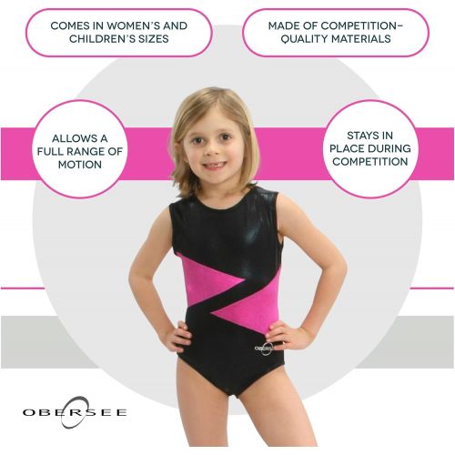  Obersee Womens and Girls Gymnastics Biketard - Purple, Pink, or Black Velvet