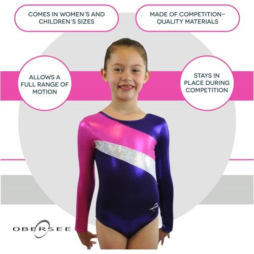 Obersee Womens and Girls Gymnastics Biketard - Purple, Pink, or Black Velvet