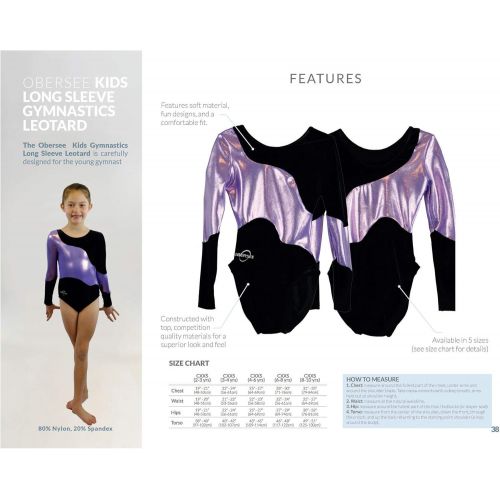  Obersee Womens and Girls Gymnastics Biketard - Purple, Pink, or Black Velvet