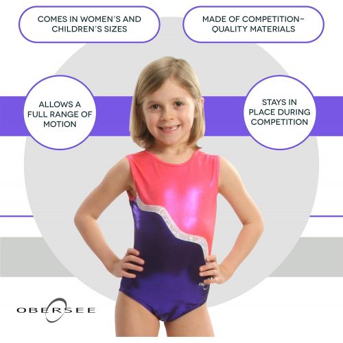  Obersee Womens and Girls Gymnastics Biketard - Purple, Pink, or Black Velvet