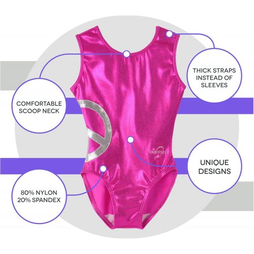  Obersee Womens and Girls Gymnastics Biketard - Purple, Pink, or Black Velvet