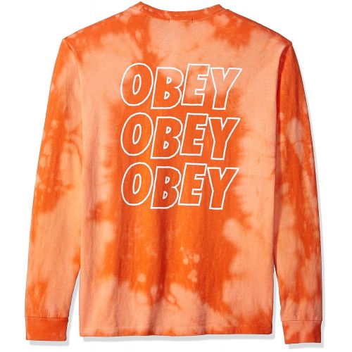  Obey Mens Jumble Lo-Fi Long Sleeve Tie Dye T-Shirt