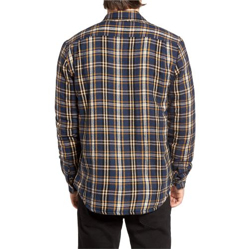  Obey Liam Jacket Navy Multi Plaid L/S Button Up Mens Shirt Jacket