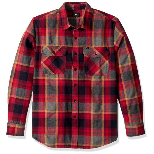 Obey Mens Canvas Long Sleeve Woven Shirt