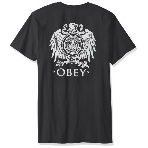  Obey Mens Broken Eagle Dyed Crewneck Tshirt