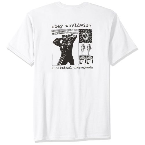  Obey Mens Subliminal Propaganda Heavyweight Crewneck Tshirt