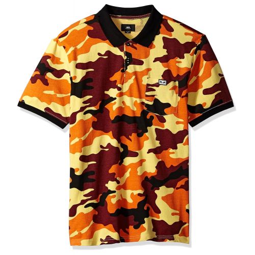  Obey Mens All Eyez Camo Short Sleeve Polo Shirt