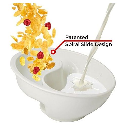  [아마존베스트]Obol - The Original Never Soggy Cereal Bowl With The Spiral Slide Design n Grip - Lg Red