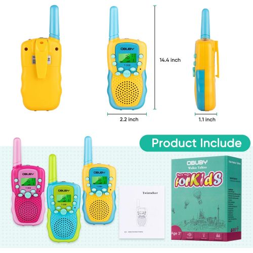  [아마존핫딜][아마존 핫딜] Obuby Walkie Talkies for Kids, 22 Channels 2 Way Radio Kid Gift Toy 3 KMs Long Range with Backlit LCD Flashlight Best Gifts Toys for Boys and Girls to Outside Adventure , Camping (