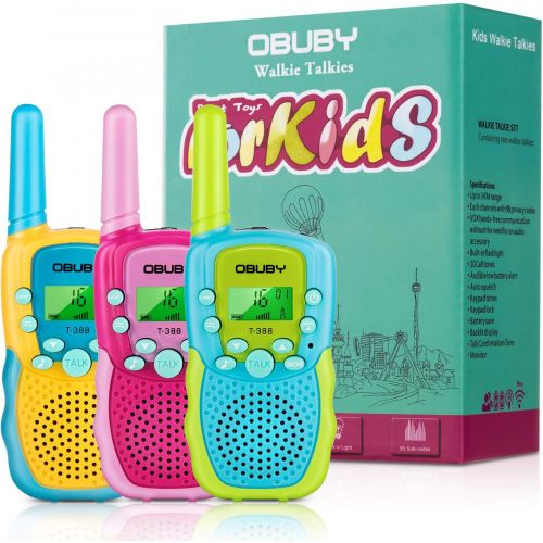  [아마존베스트]Walkie Talkies for Kids, 22 Channels 2 Way Radio Kid Gift Toy 3 Miles Long Range with Backlit LCD Flashlight Best Gifts Toys for Boys and Girls to Outside Adventure, Camping 3 Pack