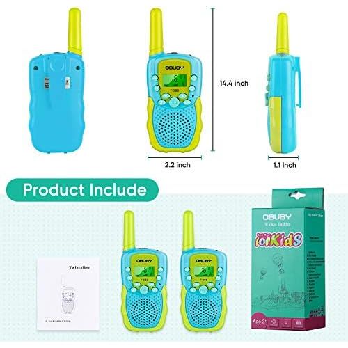  [아마존베스트]Obuby Walkie Talkies for Kids, 22 Channels 2 Way Radio Kid Toy Gift 3 Miles Long Range with Backlit LCD Flashlight Best Gifts for Boys and Girls to Outside Adventure, Camping 2 Pac