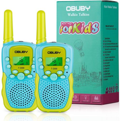  [아마존베스트]Obuby Walkie Talkies for Kids, 22 Channels 2 Way Radio Kid Toy Gift 3 Miles Long Range with Backlit LCD Flashlight Best Gifts for Boys and Girls to Outside Adventure, Camping 2 Pac