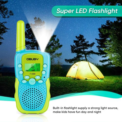  [아마존베스트]Obuby Walkie Talkies for Kids, 22 Channels 2 Way Radio Kid Toy Gift 3 Miles Long Range with Backlit LCD Flashlight Best Gifts for Boys and Girls to Outside Adventure, Camping 2 Pac