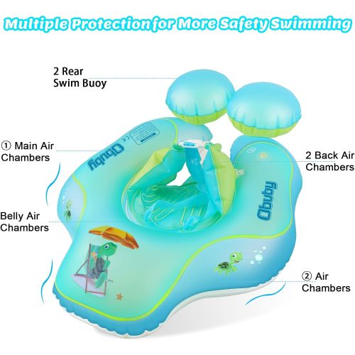  Obuby Baby Swimming Float Ring Inflatable Neck Pool Floats with Safe Bottom Support Children Waist Swim Water Toys Accessories for Toddler Age of 3-36 Months, Large