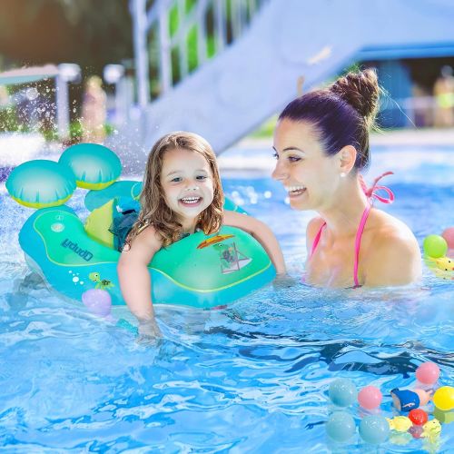  Obuby Baby Swimming Float Ring Inflatable Neck Pool Floats with Safe Bottom Support Children Waist Swim Water Toys Accessories for Toddler Age of 3-36 Months, Large