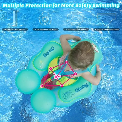  Obuby Baby Swimming Float Ring Inflatable Neck Pool Floats with Safe Bottom Support Children Waist Swim Water Toys Accessories for Toddler Age of 3-36 Months, Large