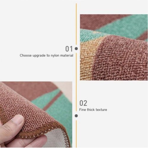  Ocamo 2PCS/Set Kitchen Mat Rubber Backing Doormat Runner Rug Set, Simple Cartoon Printed Non Slip Floor Mat Carpet for Kitchen Door Coffee Cup 50X80+50X120cm