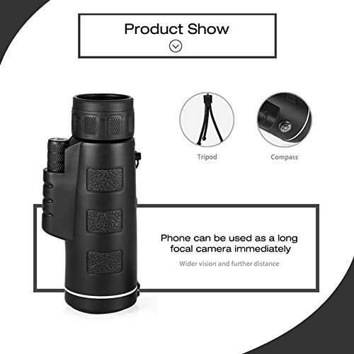  Ocamo 40X60 BAK4 Monocular Telescope HD Mini Monocular for Outdoor Hunting Camping with Phone Clip