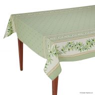 Occitan Imports Ramatuelle Vert Rectangular French Tablecloth, Coated Cotton, 59 x 98 (6-8 People)