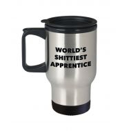 OccupationGifts Apprentice Travel Mug - Worlds Shittiest Apprentice - Gifts for Apprentice - Funny Novelty Birthday Present Idea - Can Add To Gift Bag