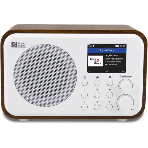  [아마존베스트]Ocean Digital WiFi Internet Radios WR-336N Portable Digital Radio with Rechargeable Battery Bluetooth Receiver with 2.4” Color Display, 4 Preset Buttons, Support UPnP & DLNA-White