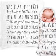 Ocean Drop Designs - White Muslin Swaddle Blankets - Hold Me A Little Longer Quote - for Christening, Baptism, Baby Shower, Godchild Gift - 100% Cotton, Breathable - Machine Washab