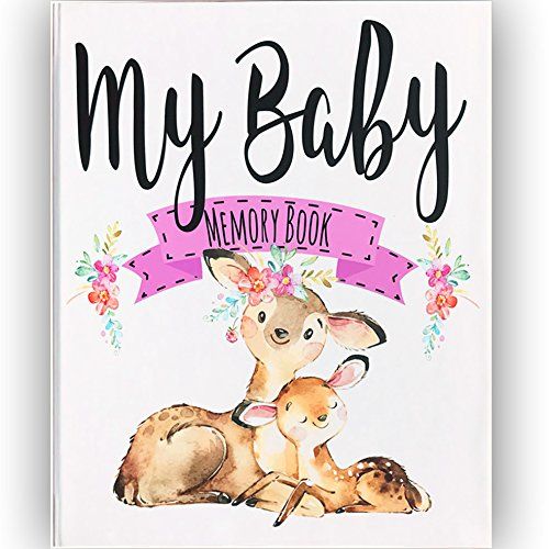  [아마존베스트]Ocean Drop Designs Baby Memory Book for Girls, Babys Memory Book, Baby Book, Baby Girl Memory Book, Baby Record Book Pink 0-3 Years, Baby Girl Gift/Shower Gift/New Parents Gift, Keepsake Envelope, Gi