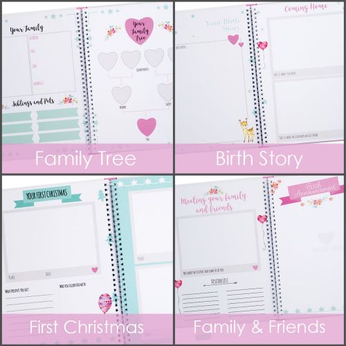  [아마존베스트]Ocean Drop Designs Baby Memory Book for Girls, Babys Memory Book, Baby Book, Baby Girl Memory Book, Baby Record Book Pink 0-3 Years, Baby Girl Gift/Shower Gift/New Parents Gift, Keepsake Envelope, Gi