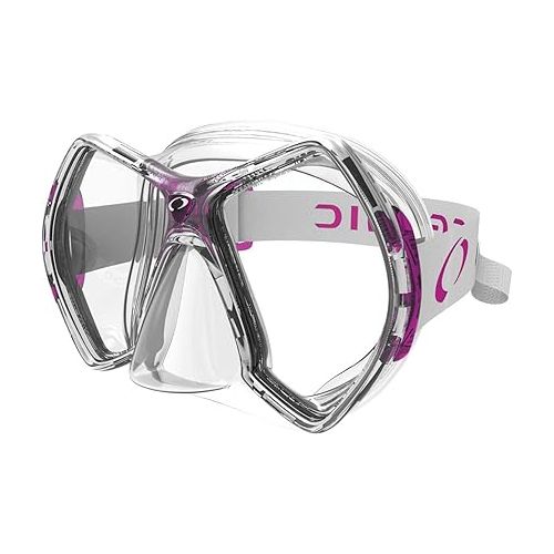  Oceanic Aeris Cyanea Silicone Scuba Diving Mask - Clear Frame - Sea Foam Accent