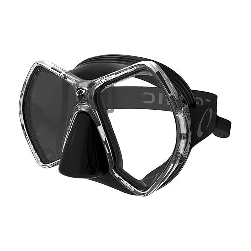  Oceanic Aeris Cyanea Silicone Scuba Diving Mask - Clear Frame - Sea Foam Accent